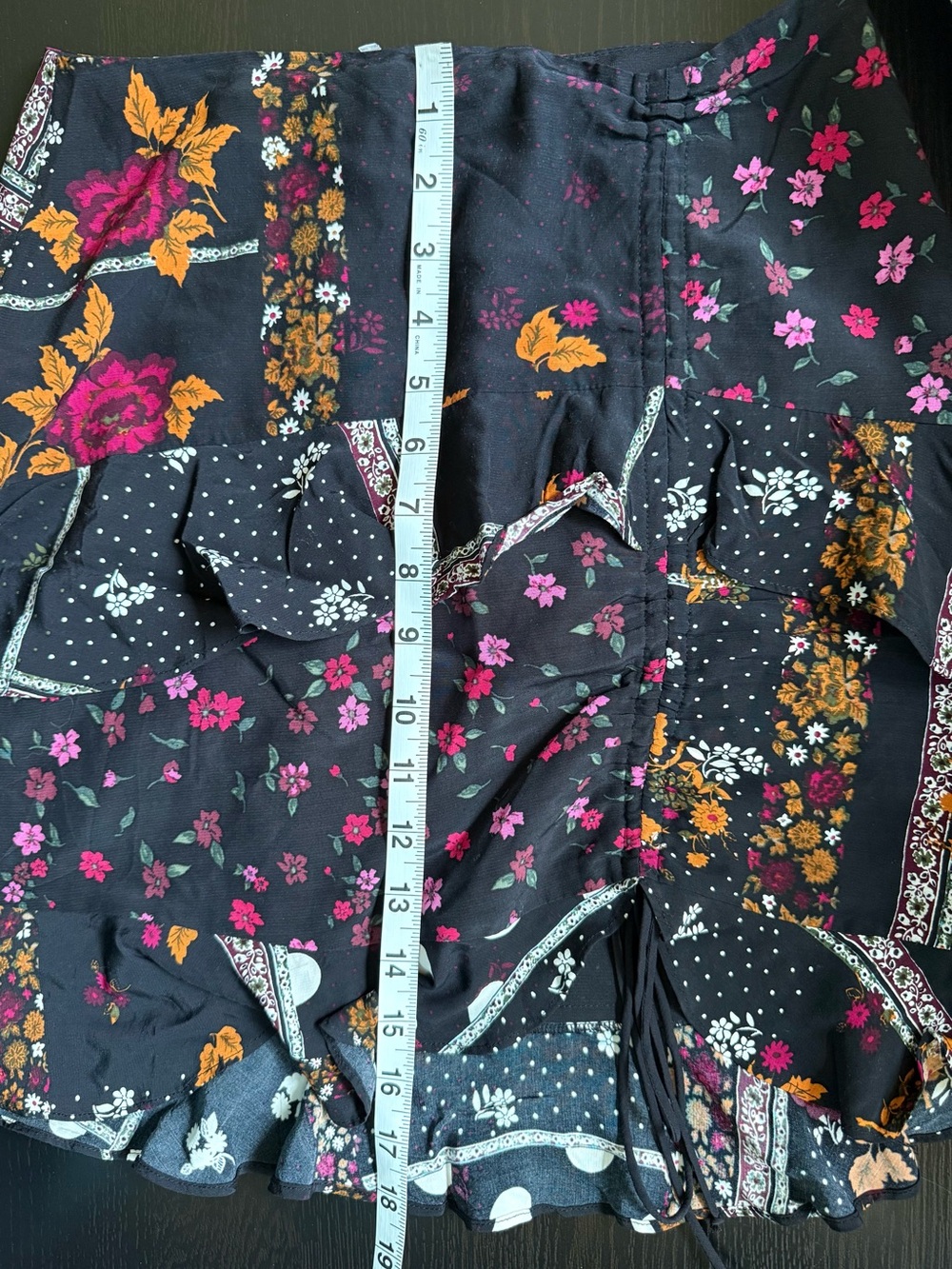 For Love & Lemons Patchwork Floral Ruffle Skirt Size S Boho Mini - Picture 13 of 13